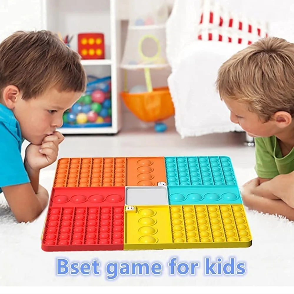 Big Size Push Pop on Game Fidget Toy, Large Rainbow Square Chess Board Bubble...